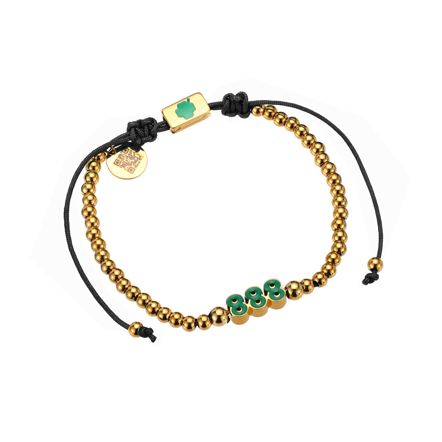 Pulsera de Hilo 888 Dorado/Negro
