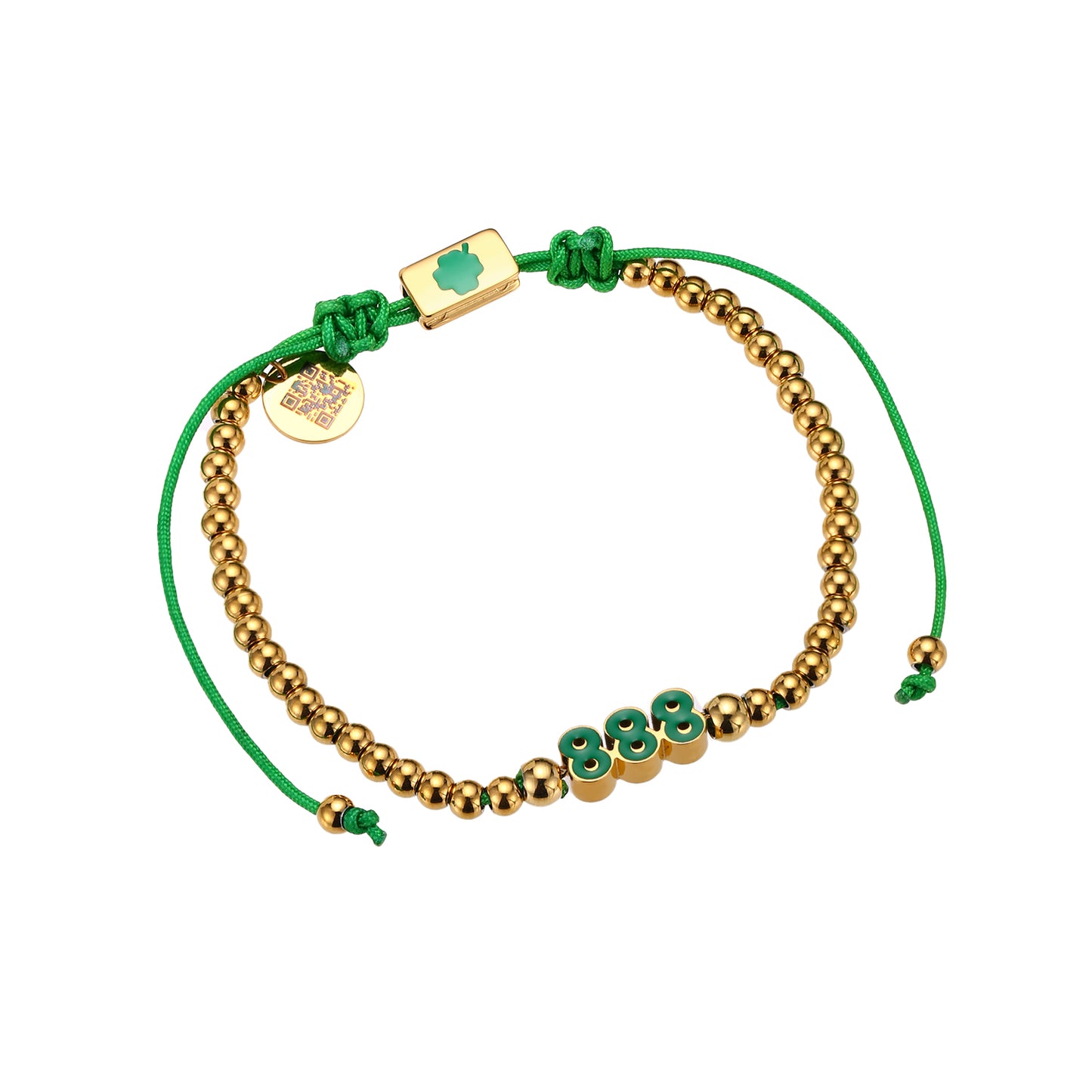 Pulsera de Hilo 888 Dorado/Verde