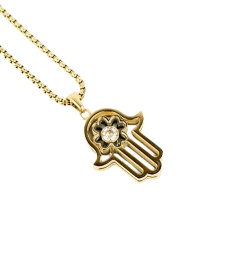 Dije Mano de Hamsa con Zirconia