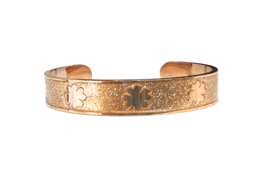Pulsera Spring Trebol 4 Hojas Rosado/Brillos
