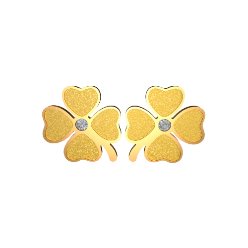 Aretes Trebol 4 Hojas Dorado/Dorado