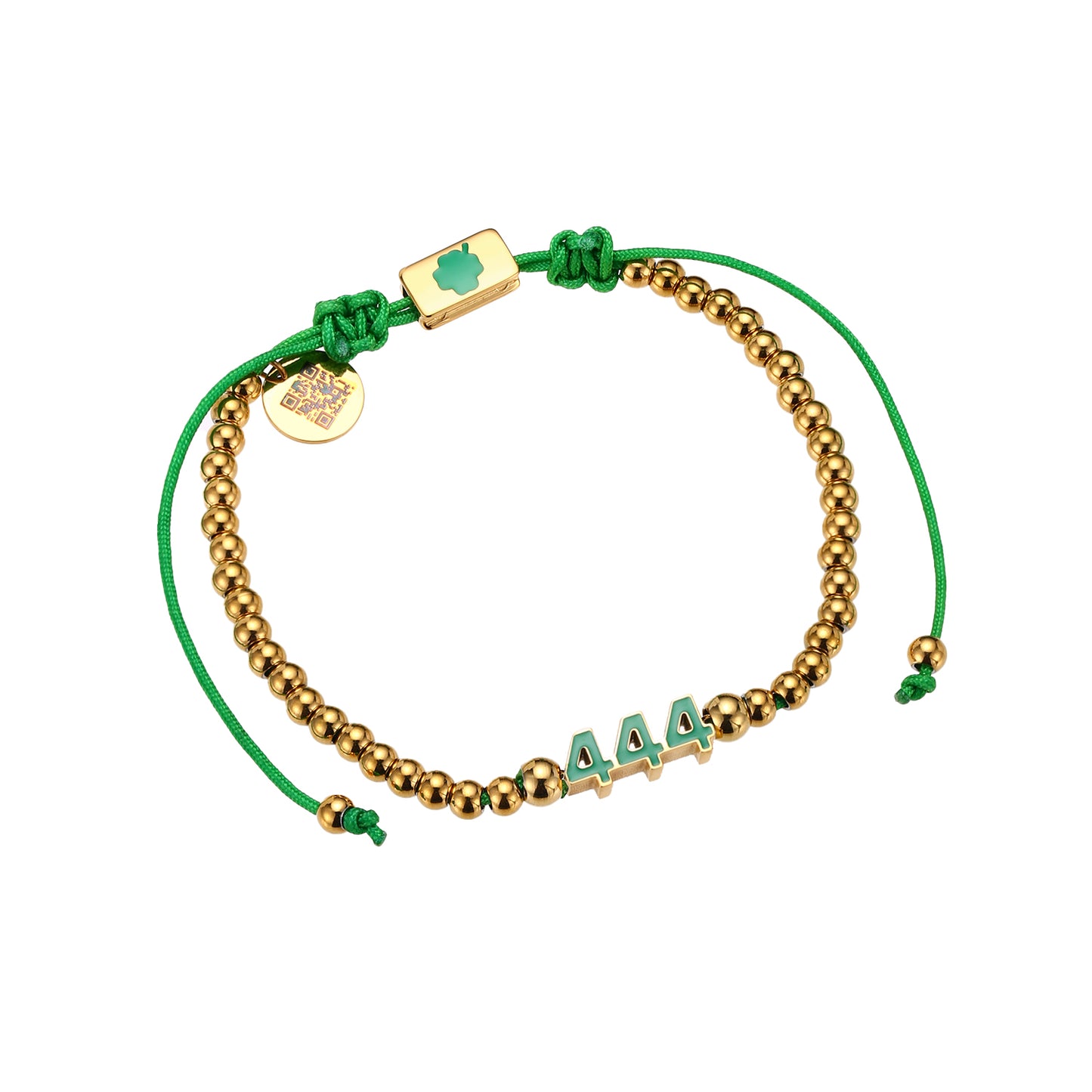 Pulsera de Hilo 444 Dorado/Verde