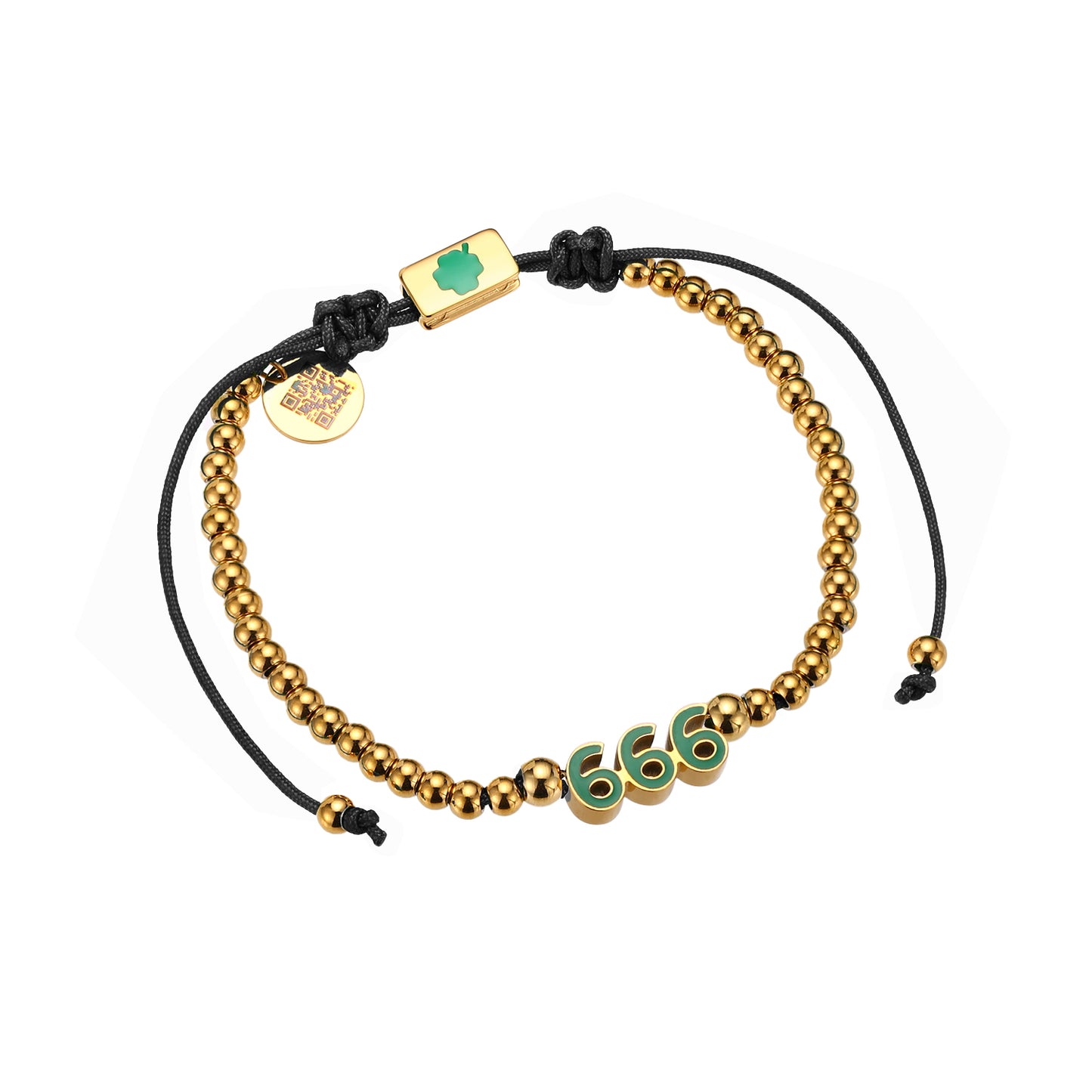 Gold/Black Thread Bracelet 666