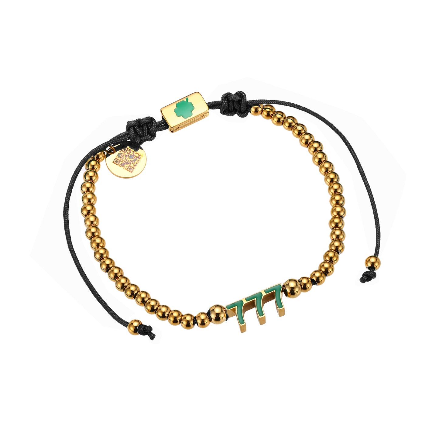 777 Gold/Black Thread Bracelet