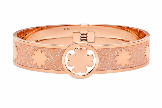 Pulsera spring treboles rosado brillos