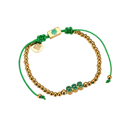Pulsera de Hilo 888 Dorado/Verde