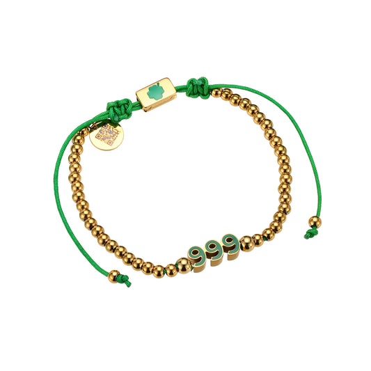 Pulsera de Hilo 999 Dorado/Verde