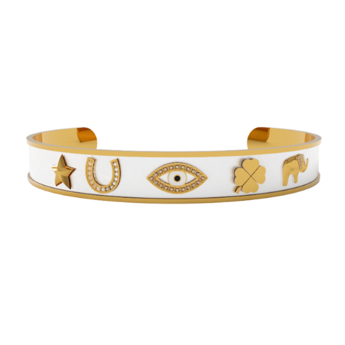 Pulsera "Good Luck" Dorado/Blanco
