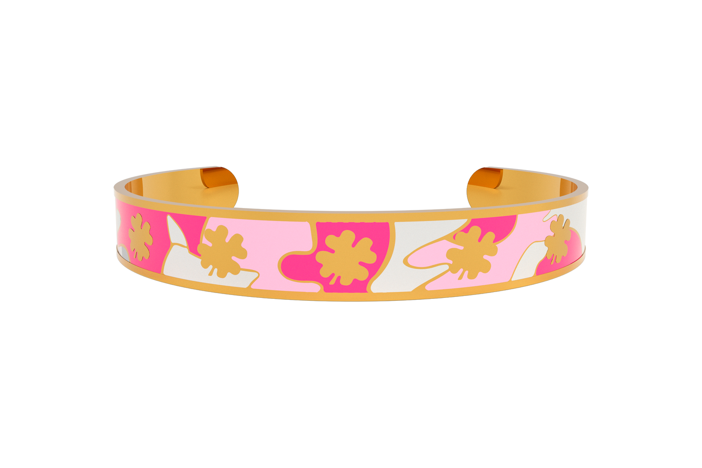 Pulsera Camuflaje Trebol 4 Hojas Negro/Blanco/Rosa