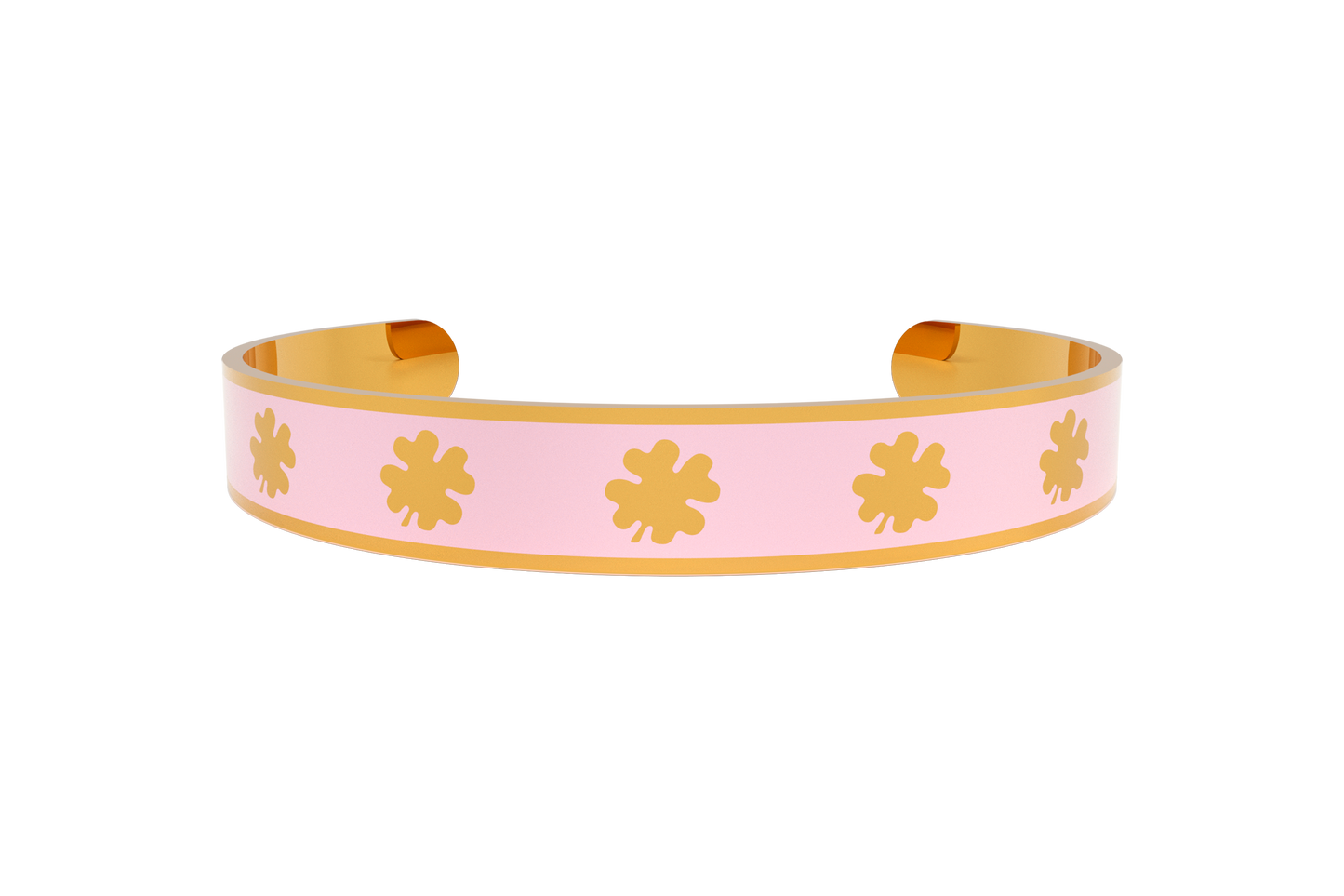 Pulsera Clasica Trebol 4 Hojas Dorado/Rosa