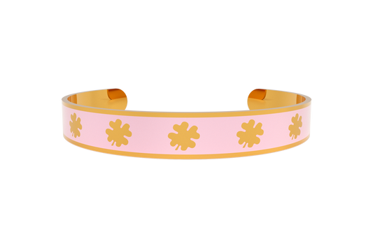 Pulsera Clasica Trebol 4 Hojas Dorado/Rosa