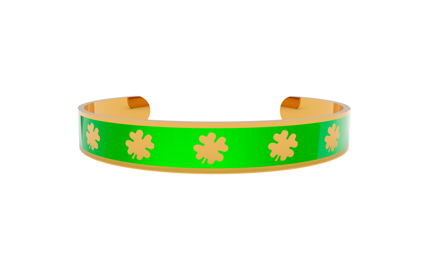 Pulsera Clasica Trebol 4 Hojas Dorado/Verde
