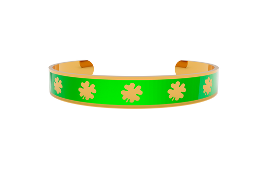 Classic Four-Leaf Clover Bracelet Gold/Green