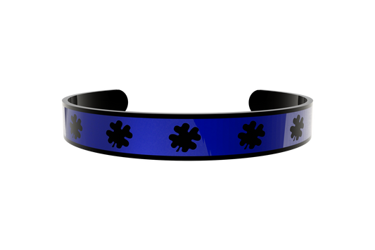 Pulsera Clasica Trebol 4 Hojas Negro/Azul