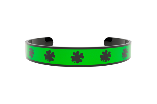 Pulsera Clasica Trebol 4 Hojas Negro/Verde