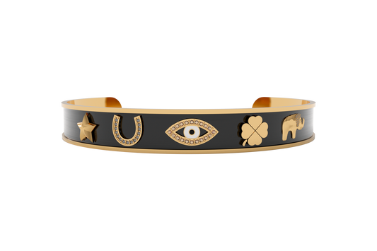 Pulsera Good Luck – Acero Dorado/Negro